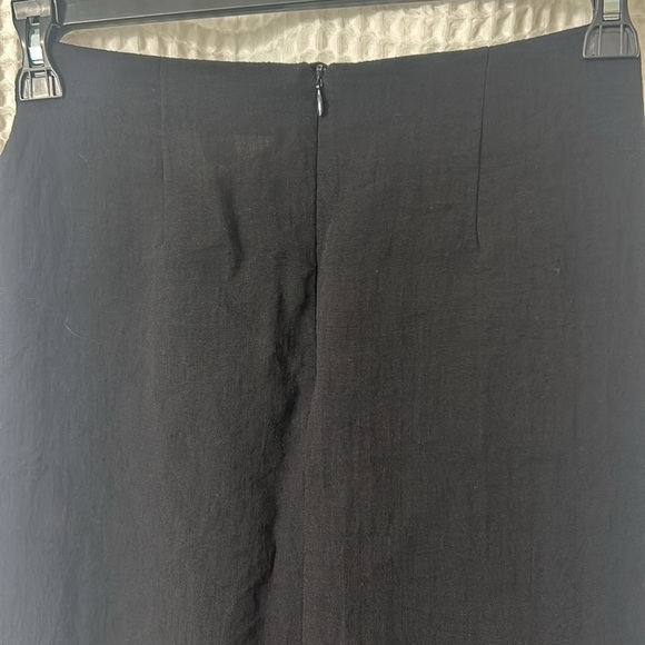 Knot Detail Linen Blend Black Midi Skirt with Slit H&M Size 8 - Picture 11 of 11